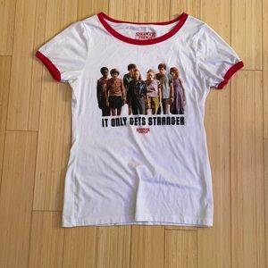 White, stranger things graphic tee